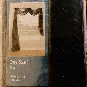 Black Window Scarf. No pattern. Brand new, never used. 100% polyester. Washable